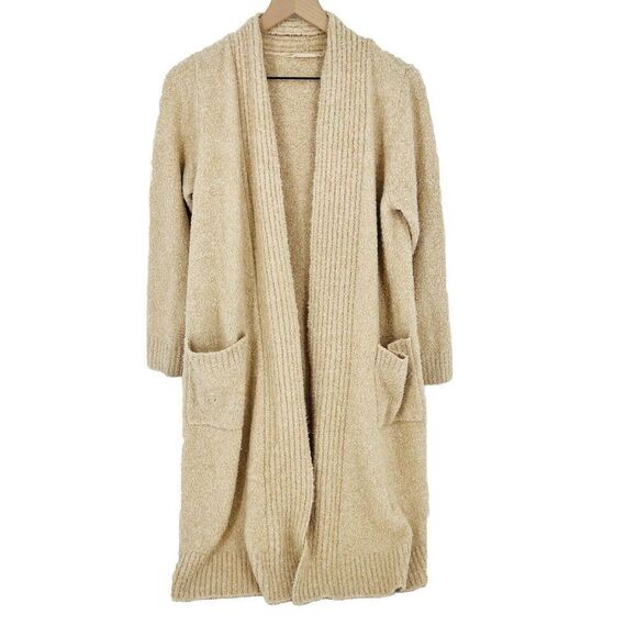 Soft Surroundings Beige Longline Open Duster Cardigan Size Medium Wool Blend - Picture 1 of 6